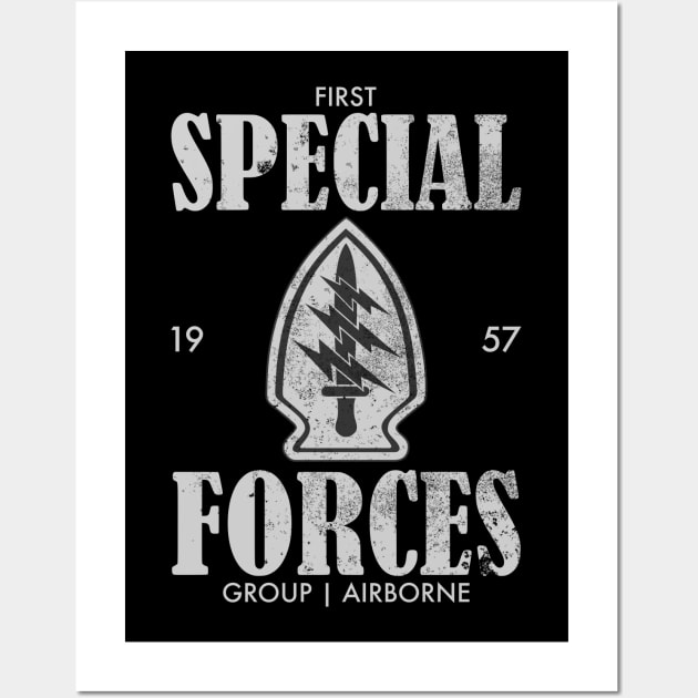 1st Special Forces Group (Airborne) (distressed) Wall Art by TCP